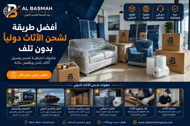أفضل طريقة لشحن الأثاث دوليًا بدون تلف